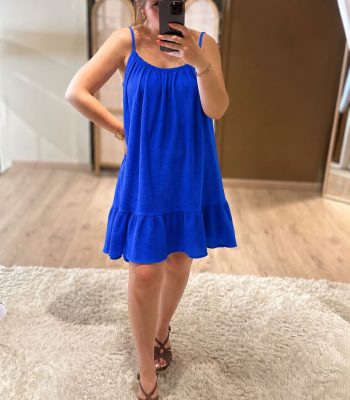 Robe à bretelles HAYDEN bleu roi