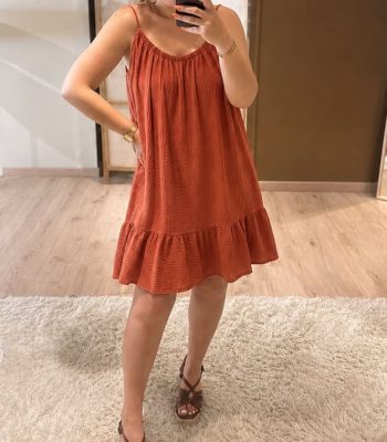 Robe à bretelles HAYDEN terracotta
