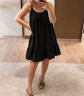 Robe à bretelles HAYDEN noir