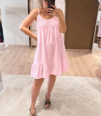 Robe à bretelles HAYDEN rose clair