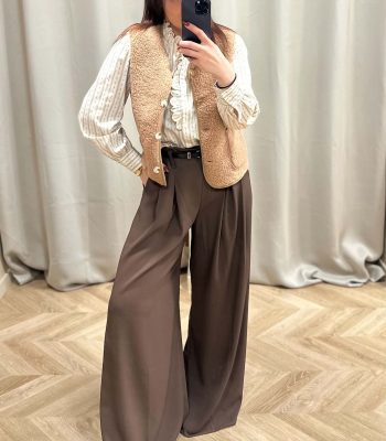 Gilet sans manche DORINE taupe
