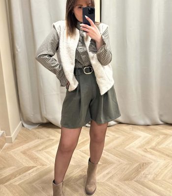 Short ceinturé ALIA kaki