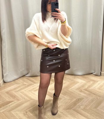 Pull à manches bouffantes EVER beige