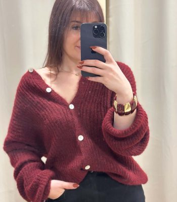 Gilet côtelé MATHILDE bordeaux