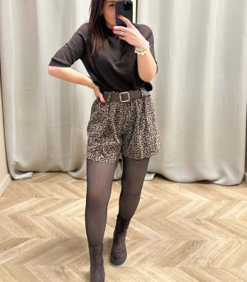 Short léopard MARIA camel