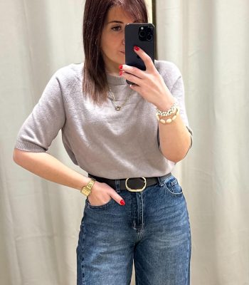 Pull à manches courtes COCO taupe