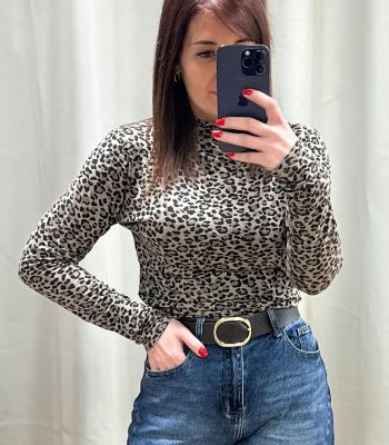 Sous pull léopard NAWEL camel